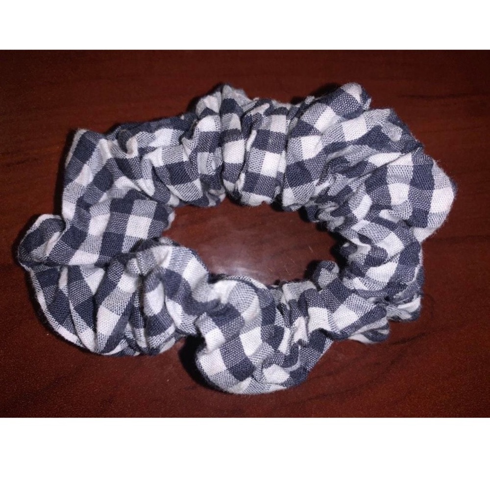 Plaid Blue Scrunchie